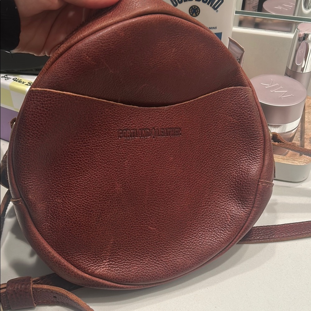 Portland Leather Brown Crossbody Bag Structured Design